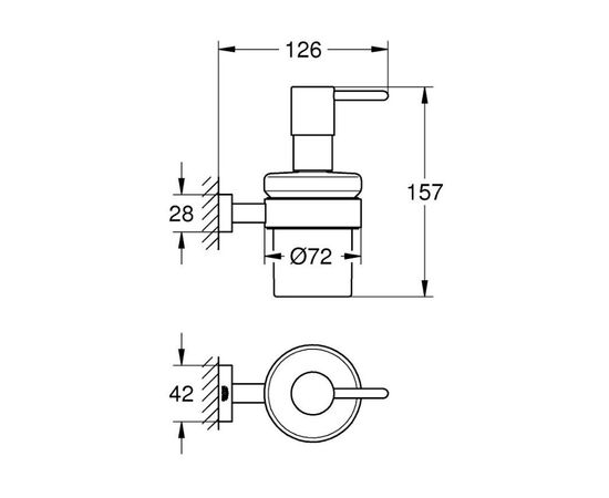 Дозатор жидкого мыла grohe essentials cube 40756001 с держателем, хром в Атырау фото № 2