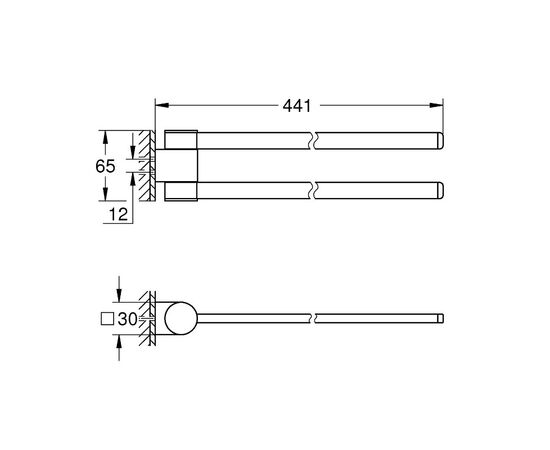 Двойной держатель для полотенца grohe selection 41063000, 400, поворотный, хром в Атырау фото № 2