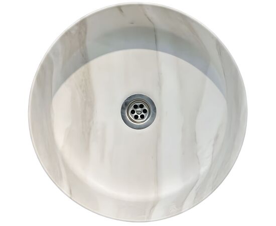 раковина накладная hans hs-3134mw мрамор белый 35х35 в Атырау фото № 1