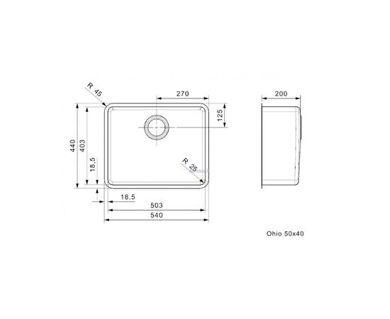 Кухонная мойка reginox ohio r25970 50x40, midnight sky в Атырау фото № 2