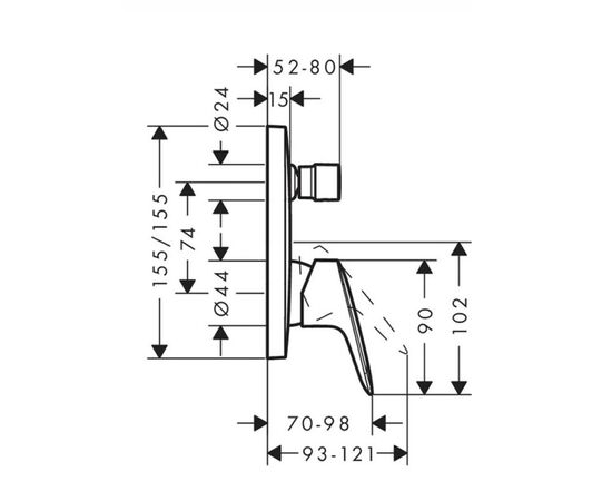 Cмеситель для душа hansgrohe logis 71405000 в Атырау фото № 2