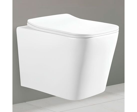 унитаз подвесной hans 2303hs, безободковый, белый в Атырау фото № 2