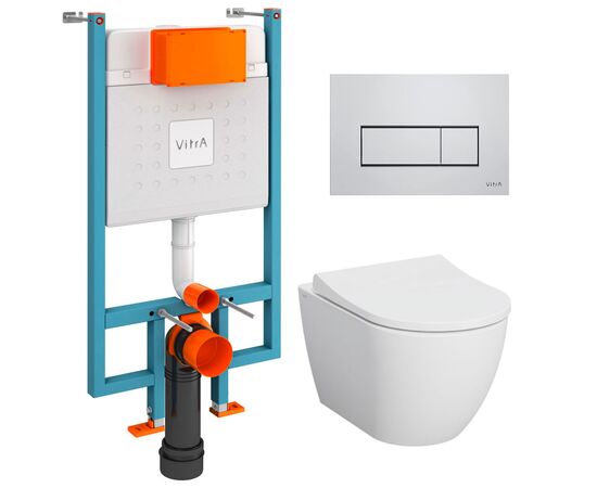 унитаз с инсталляцией 5в1 vitra mia round 7510b003-0075 800-1875/740-2380 в Атырау фото № 1