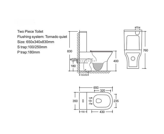 унитаз напольный hans 8502hs, tornado quiet, безободковый, белый в Атырау фото № 2