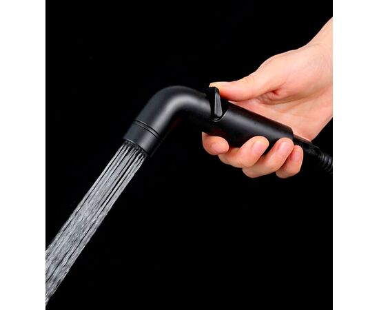 Лейка для гигиенического душа hans h41.03 со шлангом,  черная матовая в Атырау фото № 2