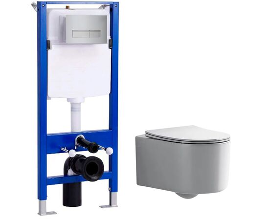 унитаз с инсталляцией 5в1 hans m5504d h5108-0201, прямоугольная хром клавиша в Атырау фото № 1