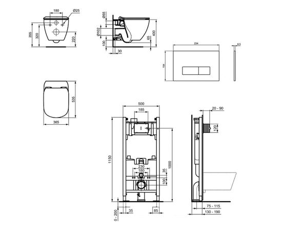 унитаз с инсталляцией 5в1 ideal standard tesi t0079v3 r046367 r0115a6 в Атырау фото № 2