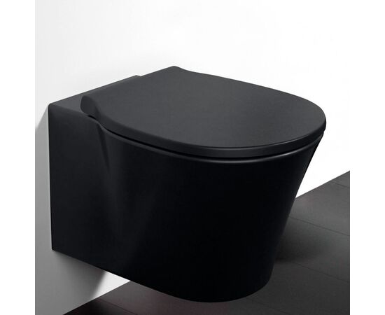 унитаз подвесной ideal standard connect air e2288v3 безободковый, черный матовый в Атырау фото № 2