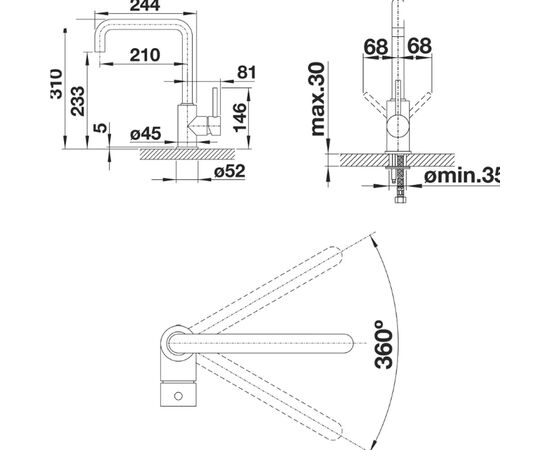 смеситель для кухни blanco mili жемчужный (525133) в Атырау фото № 3