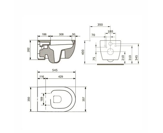 унитаз подвесной bocchi v-tondo 1416-025-0129 безободковый в Атырау фото № 3