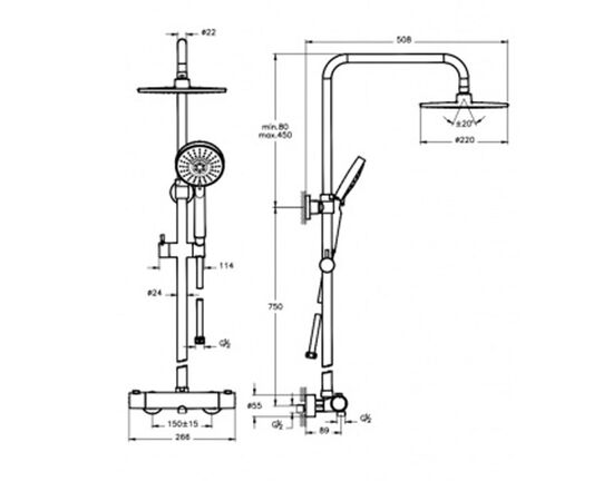 Душевая система vitra aquaheat bliss a47205 хром в Атырау фото № 3
