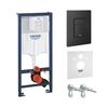 Инсталляция для подвесного унитаза 5в1 grohe rapid sl 1000046 с шумоизоляцией, панель смыва черная в Алматы фото № 1