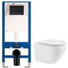 унитаз с инсталляцией 4в1 hans hs-046tq2 h5108-0203, прямоугольная черная клавиша в Алматы фото № 1