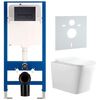 унитаз с инсталляцией 5в1 hans 2303hs h5108-0203, черная прямоугольная клавиша в Алматы фото № 1