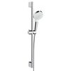 Душевой гарнитур hansgrohe crometta 100 2jet vario ecosmart 26534400 со штангой 65 см, хром/белый в Алматы фото № 1