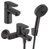 Набор смесителей hansgrohe 3в1 vernis blend 71440670 71551670 с лейкой pulsify select s, черный матовый в Алматы фото № 1