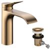 смеситель для раковины hansgrohe vivenis 75023140 coolstart с донным клапаном, бронза матовый в Алматы фото № 1