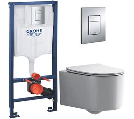 унитаз с инсталляцией 4в1 hans grohe m5504d+38772001 в Алматы фото № 1