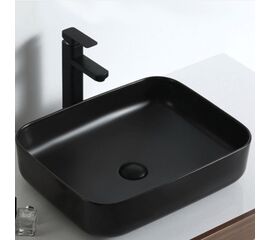 раковина накладная hans m9084b 50x40 см, черная матовая в Алматы фото № 1