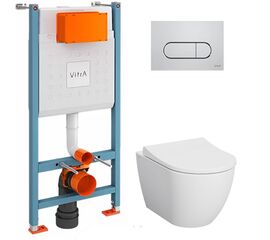 унитаз с инсталляцией 5в1 vitra mia round 7510b003-0075 700-1873 740-2280 в Алматы фото № 1