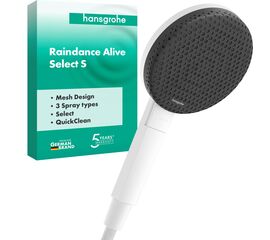 ручная лейка для душа hansgrohe raindance alive select s 24500700, белая матовая в Алматы фото № 1