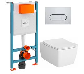 унитаз с инсталляцией 5в1 vitra metropole 5671b003-0075, v-fix core 800-1873, root round 740-2280 в Алматы фото № 1