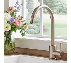 смеситель для кухни hans h801.02, сатин в Алматы фото № 1