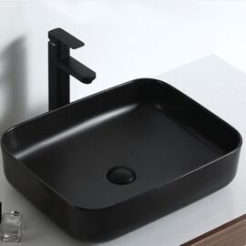 раковина накладная hans m9084b 50x40 см, черная матовая в Алматы фото № 1