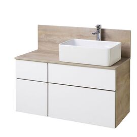тумба с раковиной 100 см aquaton мишель 1a244101mix40+1a277103mix40 дуб эндгрейн белый в Алматы фото № 1