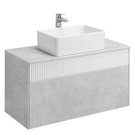 тумба с раковиной 100 см aquaton марбл 1a276301mh4c0+732700b000 белый матовый, слэйт в Алматы фото № 1