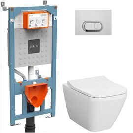 унитаз с инсталляцией 4в1 vitra integra square 7082b003-0075 700-1873 в Алматы фото № 1