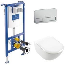унитаз с инсталляцией 5в1 villeroy&boch subway 3.0 4670t001 viconnect 92242700 viconnect 92249069 9m78s101, хром в Алматы фото № 1