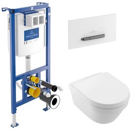 унитаз с инсталляцией 5в1 villeroy&boch architectura 4694hr01 viconnect 92242700 92216168, белая-хром в Алматы фото № 1