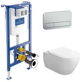 унитаз с инсталляцией 5в1 villeroy&boch subway 2.0 5614r201 viconnect 92242700 92249069, хром в Алматы фото № 1