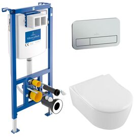 унитаз с инсталляцией 5в1 villeroy&boch avento 5656rs01 viconnect 92242700 92249069, хром в Алматы фото № 1