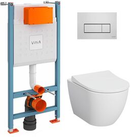 унитаз с инсталляцией 5в1 vitra mia round 7510b003-0075 800-1875/740-2380 в Алматы фото № 1