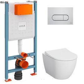 унитаз с инсталляцией 5в1 vitra mia round 7510b003-0075 700-1873 740-2280 в Алматы фото № 1