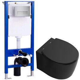 унитаз с инсталляцией 5в1 hans m5510b h5108-0201, прямоугольная хром клавиша в Алматы фото № 1