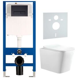 унитаз с инсталляцией 5в1 hans 2303hs h5108-0203, черная прямоугольная клавиша в Алматы фото № 1