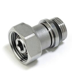 телескопический отвод 1/2" редук. 3/8", с накидной гайкой, giacomini r173x037 универсальный, хром. с герметической прокладкой в Алматы фото № 1
