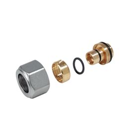 Переходник для пластиковой трубы с соединением евроконус giacomini r179ex026 3/4"e x(18x2) в Алматы фото № 1