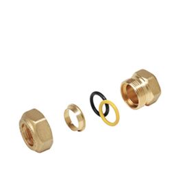 фитинг с внутренней резьбой 1/2"x16, конусное соединение giacomini r180fy115, двойная кольцевая прокладка, для медных труб в Алматы фото № 1