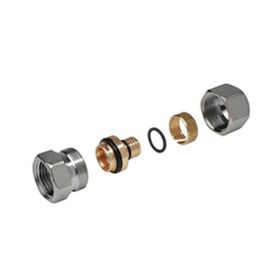 фитинг прямой с внутренней резьбой 1/2"x(16x2) giacomini r187fx048, хром в Алматы фото № 1