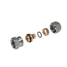 фитинг прямой с внутренней резьбой 1/2"x(20x2) giacomini r187fx062, хром в Алматы фото № 1