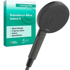 ручной лейка для душа hansgrohe raindance alive select s, 24500340, черный матовый хром в Алматы фото № 1