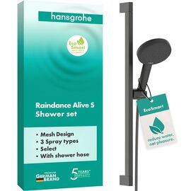 Душевой гарнитур hansgrohe raindance alive select s 24600340 ecosmart, шлифованный черный хром в Алматы фото № 1