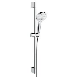 Душевой гарнитур hansgrohe crometta 100 2jet vario ecosmart 26534400 со штангой 65 см, хром/белый в Алматы фото № 1