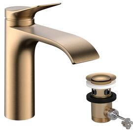 смеситель для раковины hansgrohe vivenis 75023140 coolstart с донным клапаном, бронза матовый в Алматы фото № 1
