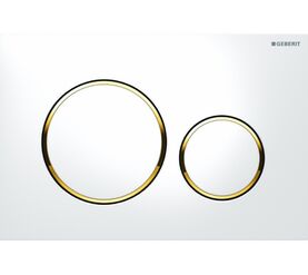 Клавиша смыва geberit sigma 20 115.882.kk.1 белая с золотом в Алматы фото № 1
