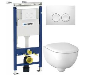 унитаз с инсталляцией 4в1 geberit renova compact 500.122.tc.r в Алматы фото № 1